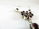 Round & Oval Natural Garnets Necklace Beautiful Artisan Edwardian Inspired 18"