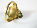Antique 20K Gold Nephrite Jade (Origin Unknown) Navette Dragon Ring Chinese Export