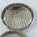 Antique Middle Eastern 800 Silver Compact Hammered Silver Compact Trinket Box