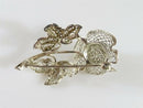 Artisan Filigree Orchid Flower Brooch Sterling Silver Germany Willi Nonnenmann