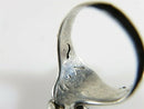 Silver Tone Artisan Signed Biker Skull Ring Size 6.75 Unisex Snake Skull Ring
