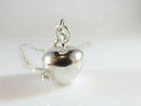 Unusual 3D Apple Pendant with 20" Box Chain Sterling Silver Necklace