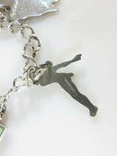 Circa 1960's Sterling Silver High School Charm Bracelet 7" TL Football, Diver,  Pennant, Guitar