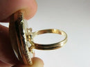 Vintage Mid-Century Rutilated Quartz Cabochon Ring 10K Gold Size 7