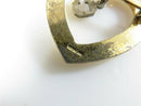 Vintage Gold Gilt Sterling Silver Heart with Paste & Letter C Sweetheart Pin
