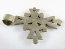 1 7/8" High Celtic Style Coptic Ethiopia Silver Cross With Chamfered Decoration