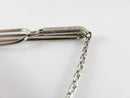 Vintage Swank Sterling Silver Tie Bar Clamp With Dangling Plaque for a Monogram