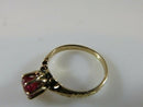 Victorian 14K Gold Ruby Engagement Ring Antique Prong Setting Engraved Date c.1887 Size 4.25