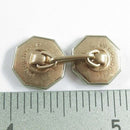Antique Art Deco 10K Gold Single Park Roger Cufflink White Yellow MOP For Repurp