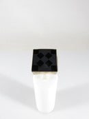 Artisan Sterling Ring Black Polished Acid Washed Checkered Glass Size 6.75