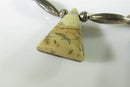 Beautiful Inlaid Stone Tab Choker Necklace With Sterling Silver Pearls & Melons