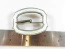 Antique Sterling Fancy Scallop Guilloché Enamel Buckle Sash Scarf Brooch