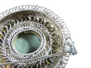 Costume Brooch Pendant Rose Cut Paste, Hardstone, Pearl Surround Fancy Filigree