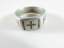Antique WW1 Souvenir Red Cross Trench Art Letter H Inlaid Chamfered Size 10.25