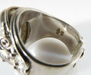 Polished Cabochon Blue Agate Pinky Ring Sterling Silver Sajen Size 10.25