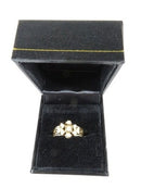 Early Victorian 18K Gold 3 Leaf Clover Pearl Statement Ring Size 8