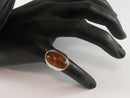 c1960 Unisex Amber Sterling Ring Size 7.75 Fischland GmbH German Made