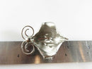 Bond Boyd Brushed & Polished Sterling Silver Orchid Brooch 2 1/8" x 1 1/2"