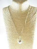 Unusual 3D Apple Pendant with 20" Box Chain Sterling Silver Necklace