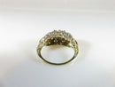 Antique 14K Gold Filigree Ring with Turquoise Cabochons and Diamond Accents Art Nouveau Era
