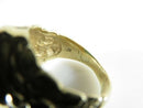 Retro 14K Turquoise Solitaire Nugget Pinky Ring Size 7 3/4 Hallmarked 14K GSI