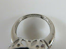 14K White Gold ATR Rose Quartz Ring w/ Tourmalines & Diamonds Size 7
