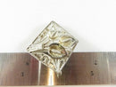 Vintage Diamond Shaped Sterling Silver Pierced Filigree Calla Lily Brooch