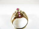 Faith 10K Gold Ring with Lab Created Pink Spinel Waterfall Style Size 4.25