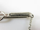 Vintage Swank Sterling Silver Tie Bar Clamp With Dangling Plaque for a Monogram