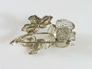 Artisan Filigree Orchid Flower Brooch Sterling Silver Germany Willi Nonnenmann