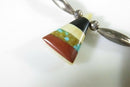Beautiful Inlaid Stone Tab Choker Necklace With Sterling Silver Pearls & Melons