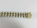 Beautiful 83 Pearl 52 Turquoise 7" TL Bracelet 14K Yellow Gold Setting 33.4 Gram