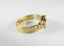 Early Victorian 18K Gold 3 Leaf Clover Pearl Statement Ring Size 8
