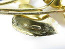 Unsigned Large Sterling Silver Gold Vermeil Pink Stone Floral Brooch