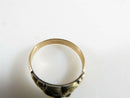 Victorian Child’s Ring Size 2 in Unmarked Gold or Gold-Filled with Garnet; Two Stones Intact, One Missing
