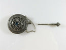 Old Palestine Sterling Round Perfume Scent Flask Fancy Chatelaine Perfume Bottle