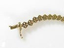 Stylish Gold Washed Sterling Silver 7 1/4" Long Faceted Pink Glass Link Bracelet