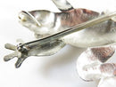 Artisan Sterling Repousse Tree Frog Brooch Pendant Stamped Etched Garnet Burgundy