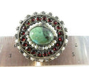 Costume Brooch Pendant Rose Cut Paste, Hardstone, Pearl Surround Fancy Filigree