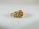 Michael Valitutti 14K Gold Ring with Orange Stone, Diamond & Yellow Accents Size 5