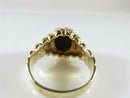 Unisex Heavy 14K Nugget Solitaire Pinky Ring Purple Polished Stone Size 9.75