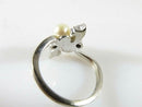 10K White Gold Kimberly Ring Pearls & Lab Created Blue Sapphires Sz 5.75