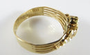 Early Victorian 18K Gold 3 Leaf Clover Pearl Statement Ring Size 8