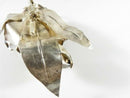 Vintage Taxco .999 Silver Hand-Worked Flower Brooch, Sculpted Petals & Leaves, 4" × 2¼", Unpolished (Repair)