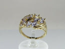 14K Yellow Gold Ring with 10 Marquise Tanzanite Stones Size 7 CID Hallmarked 4.2g