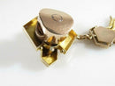 Victorian 10K Yellow Gold Pendant Slide with Seed Pearls & Black Enamel Dangle Design