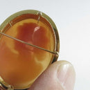 Vintage 14K F&F Felger Cameo Brooch Pendant with Pearl Surround