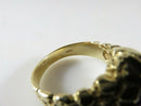 Unisex Heavy 14K Nugget Solitaire Pinky Ring Purple Polished Stone Size 9.75