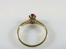 Victorian 14K Gold Ruby Engagement Ring Antique Prong Setting Engraved Date c.1887 Size 4.25