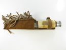 Whitetail Cutlery Fixed Blade Hunting Knife Sawback Clip Point Stag-Style Handle Brown Fringed Suede Sheath 9 5/8 Inch
